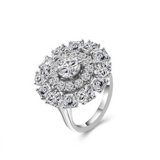 Luxury Double Halo Moissanite Engagement Ring