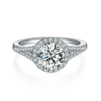 Luxury Halo engagement ring with a split shank
