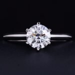 6 claw 1.08ct round lab diamond solitaire ring