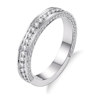 Round Moissanite Shared Prong Anniversary Band
