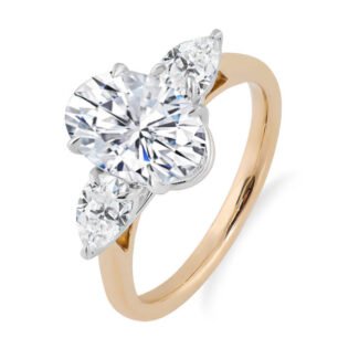 Three-Stone Style Fancy Moissanite Engagement Ring