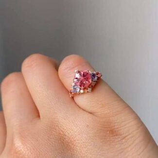 Pentagram Color Lab Gemstone Cluster Ring